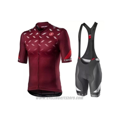 2021 Cycling Jersey Castelli Deep Red Short Sleeve and Bib Short (5)